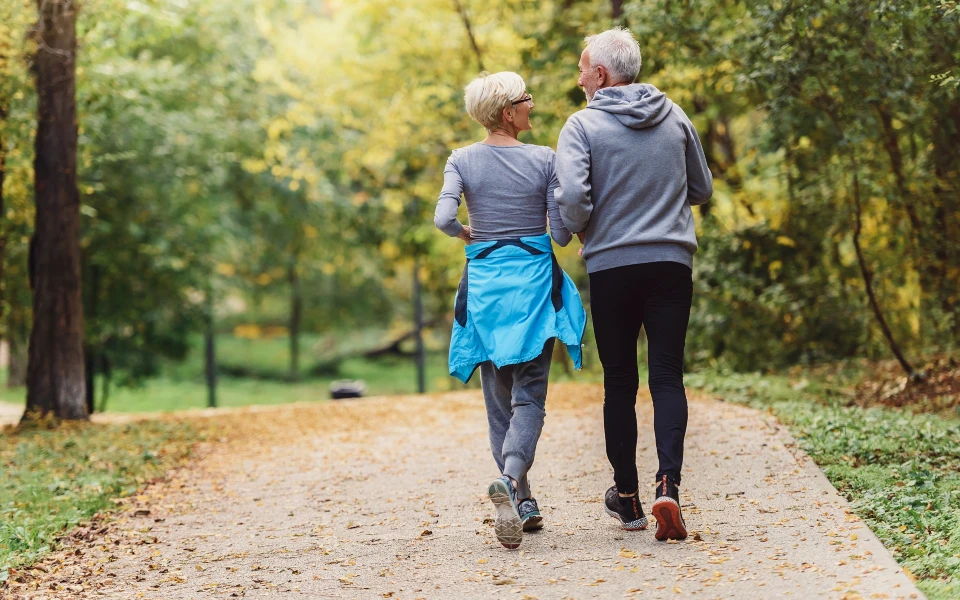 older couple walking