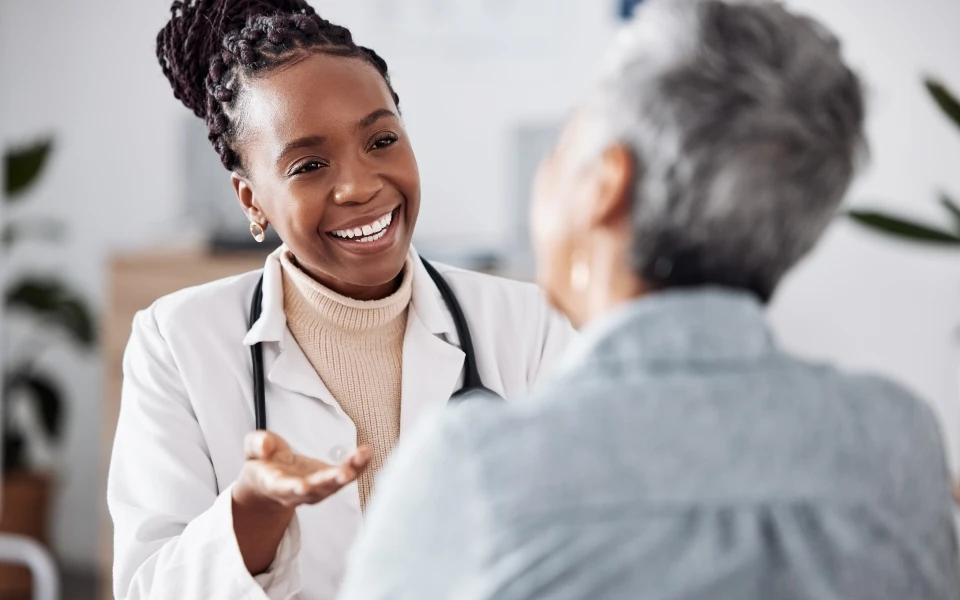 physician speaking to patient